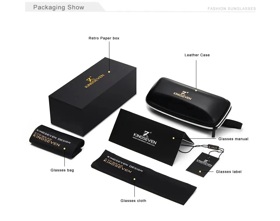 Kính Mát KINGSEVEN Phi Công Nam Nữ Chống UV400 Retro