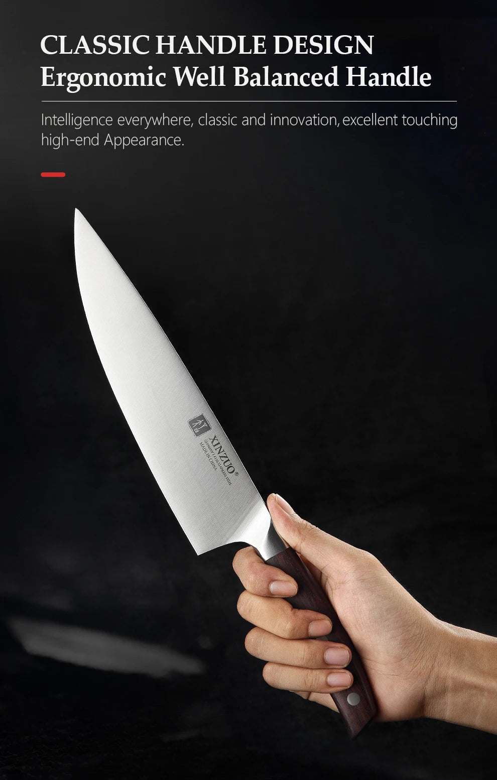 XINZUO 7-Piece Kitchen Knife Set Made of High-Quality German Steel