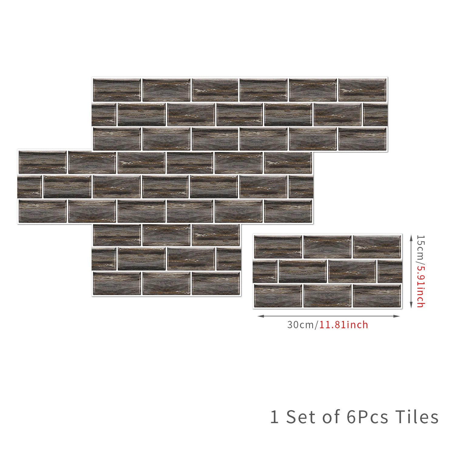 Waterproof Self Adhesive Removable 3D DIY Modern Grayish White Marble Tile Wall Sticker Bathroom Kitchen Cupboard Home Decor