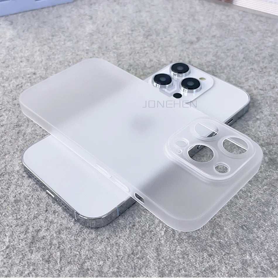 Ultra Thin 0.3mm Matte Transparent iPhone 17-16 Case