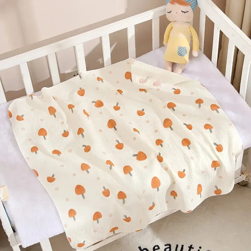 Multi-Purpose Cotton Muslin Newborn Baby Swaddle Blanket For Mother And Baby