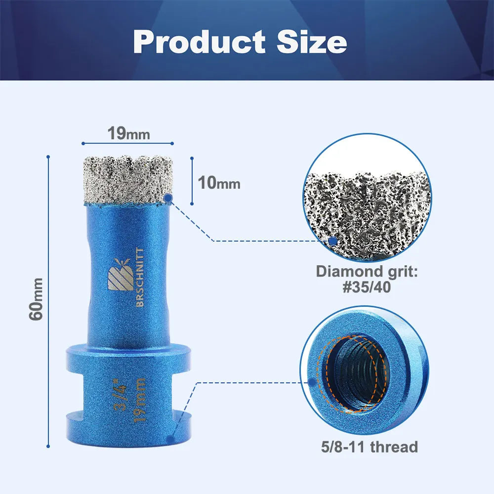 Mũi Khoan Kim Cương 19-102mm Khoan Gạch Đá Marble - Daisan Mart