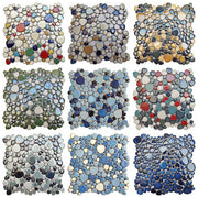30x30cm Ceramic Pebble Mosaic Tiles Spa Pools Fish Ponds Bathrooms Anti-skid Wear-Resistant Floor Wall Decor Easy Cut Mesh Base