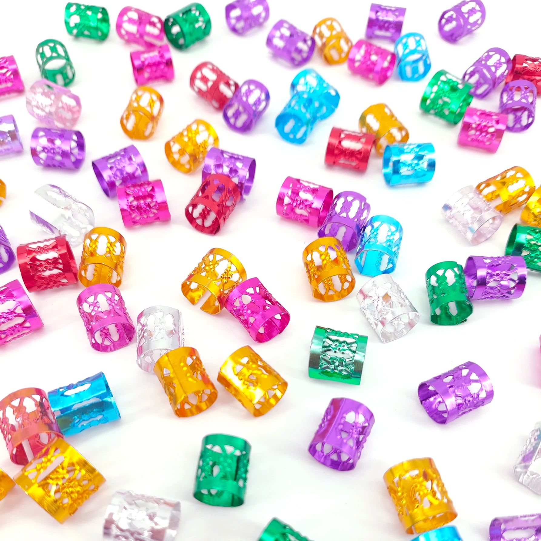 100 Piece Hair Rings - Multi-Color for Tet &amp; Curly Hair