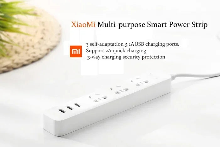 Ổ cắm thông minh Xiaomi 3 USB & 3 ổ điện sạc nhanh