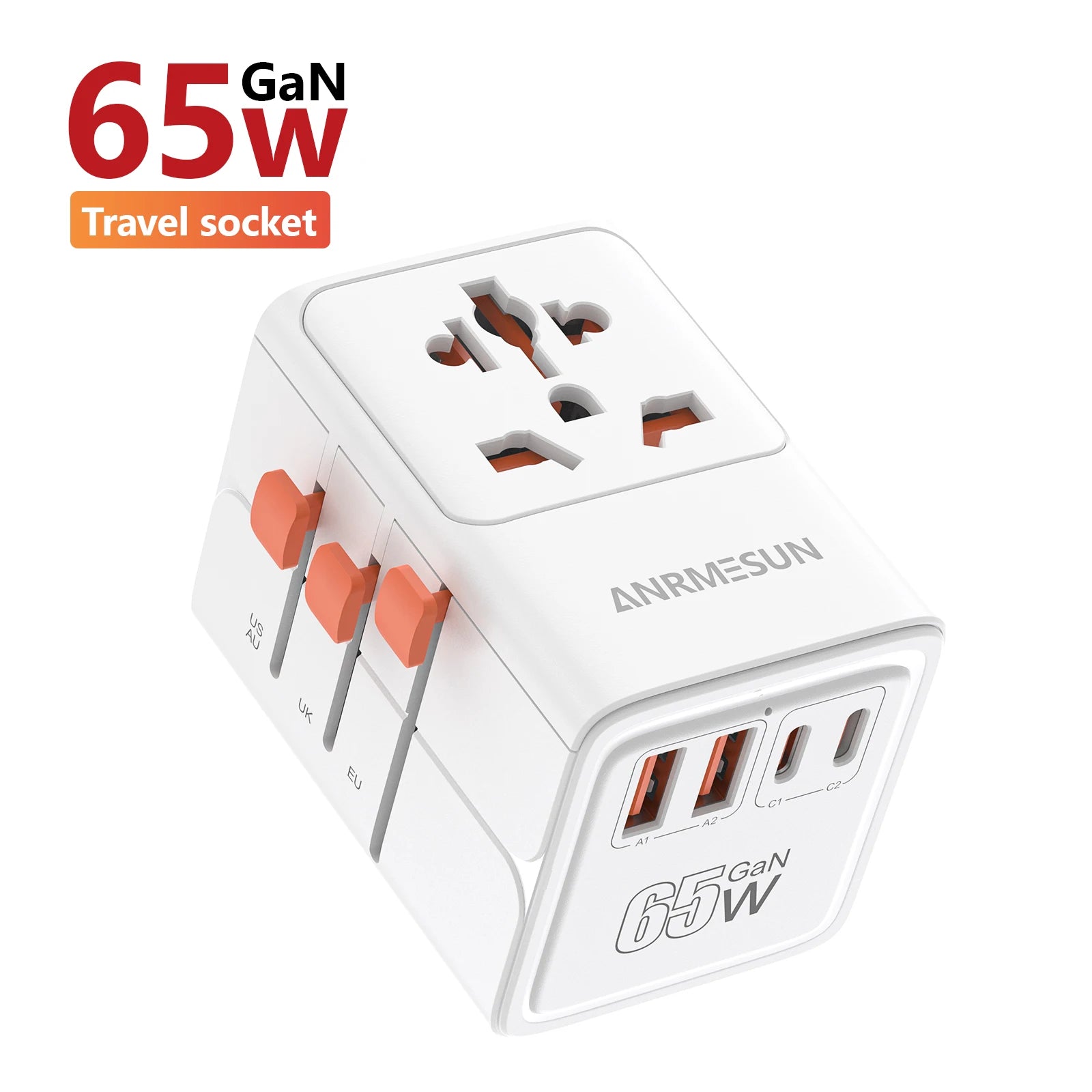 JINGMIN Bộ Chuyển Đổi Du Lịch Đa Năng 4 Cổng AC 2 USB-C - Daisan Mart