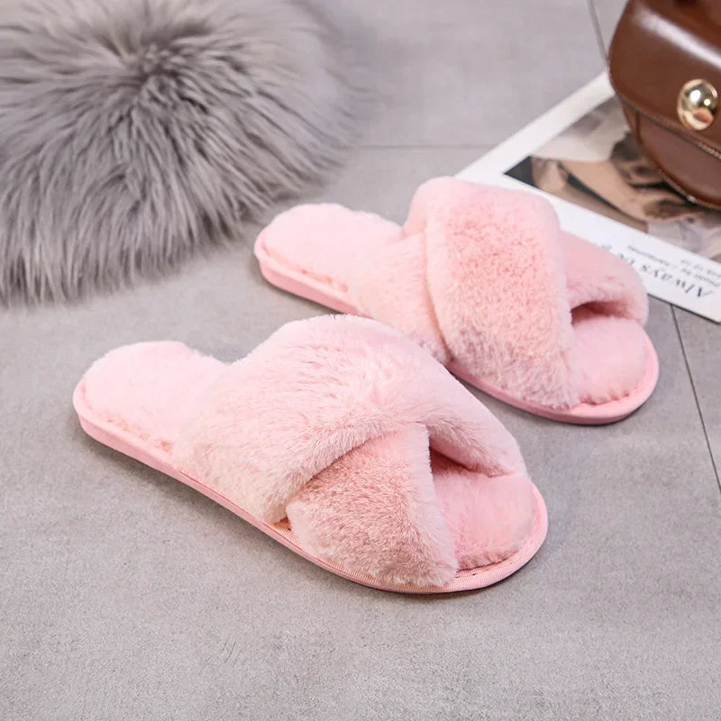 Warm Furry Slippers - Women &amp; Men, Indoor Wear 20024
