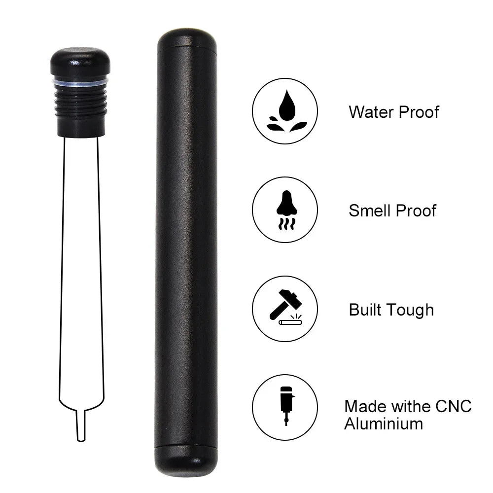 Ống màu đen, chống nước và mùi, làm bằng nhôm CNC, biểu tượng đặc tính bên phải.