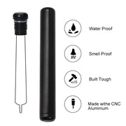 Ống màu đen, chống nước và mùi, làm bằng nhôm CNC, biểu tượng đặc tính bên phải.