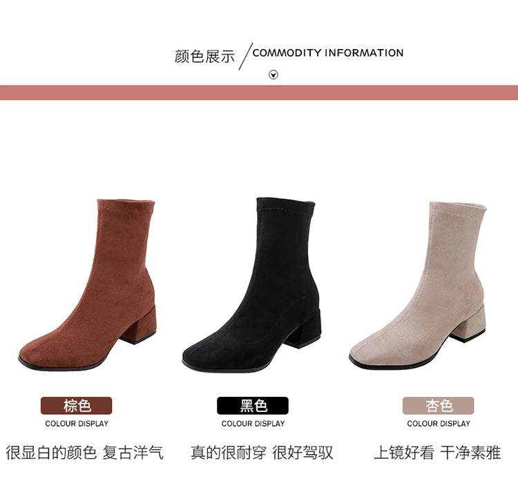 ###NASBAVI Women's Short Boots 2025 Fall Winter Soft Black