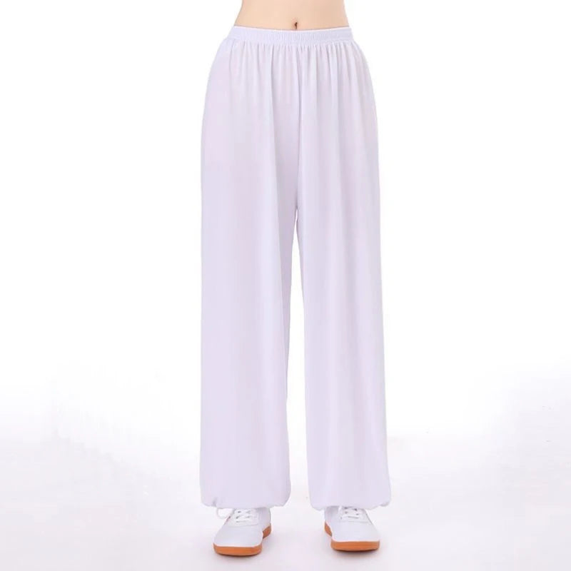 Unisex Summer Loose Workout Silk Tai Chi Pants