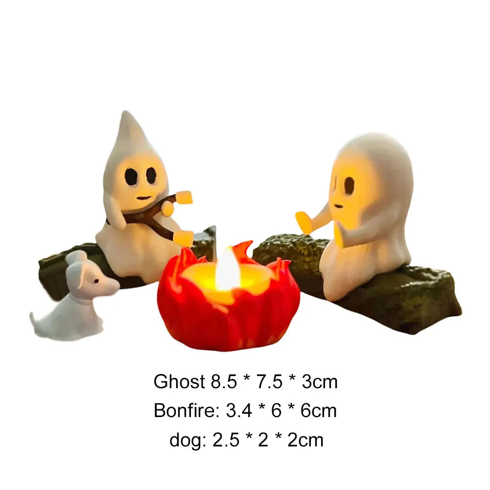 3D LED Ghost Campfire Lamp Cute Halloween Decoration