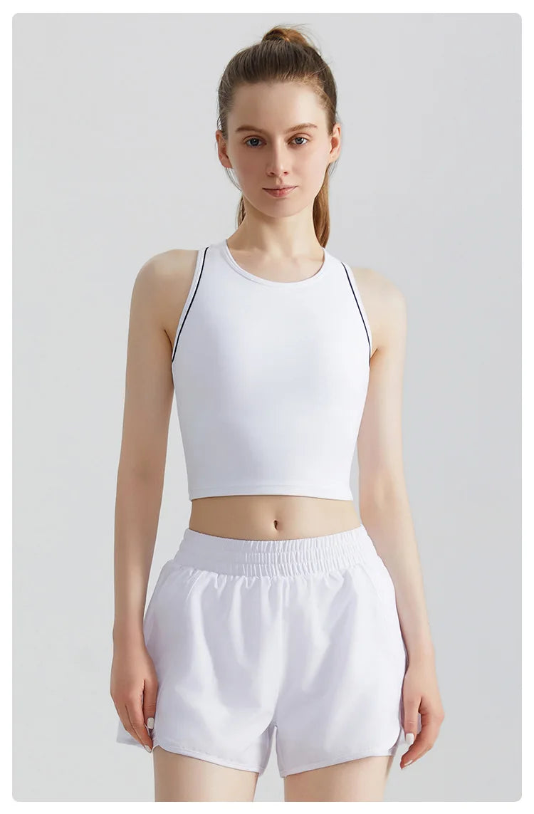 Women's Sports Shirt with Integrated Fixation, High-Quality Shockproof