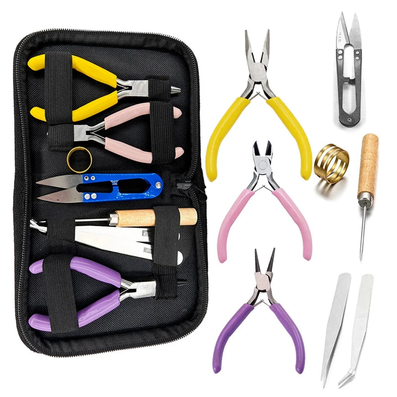 Jewelry Making Tool Set: Pliers, Scissors, Ring Opener, Helping Hand