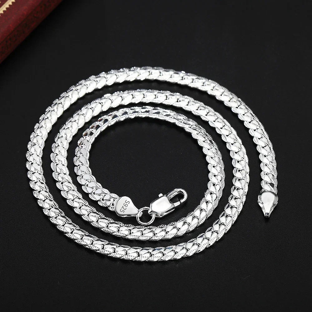 6mm Gold Silver Plated Necklace Couple Fashion