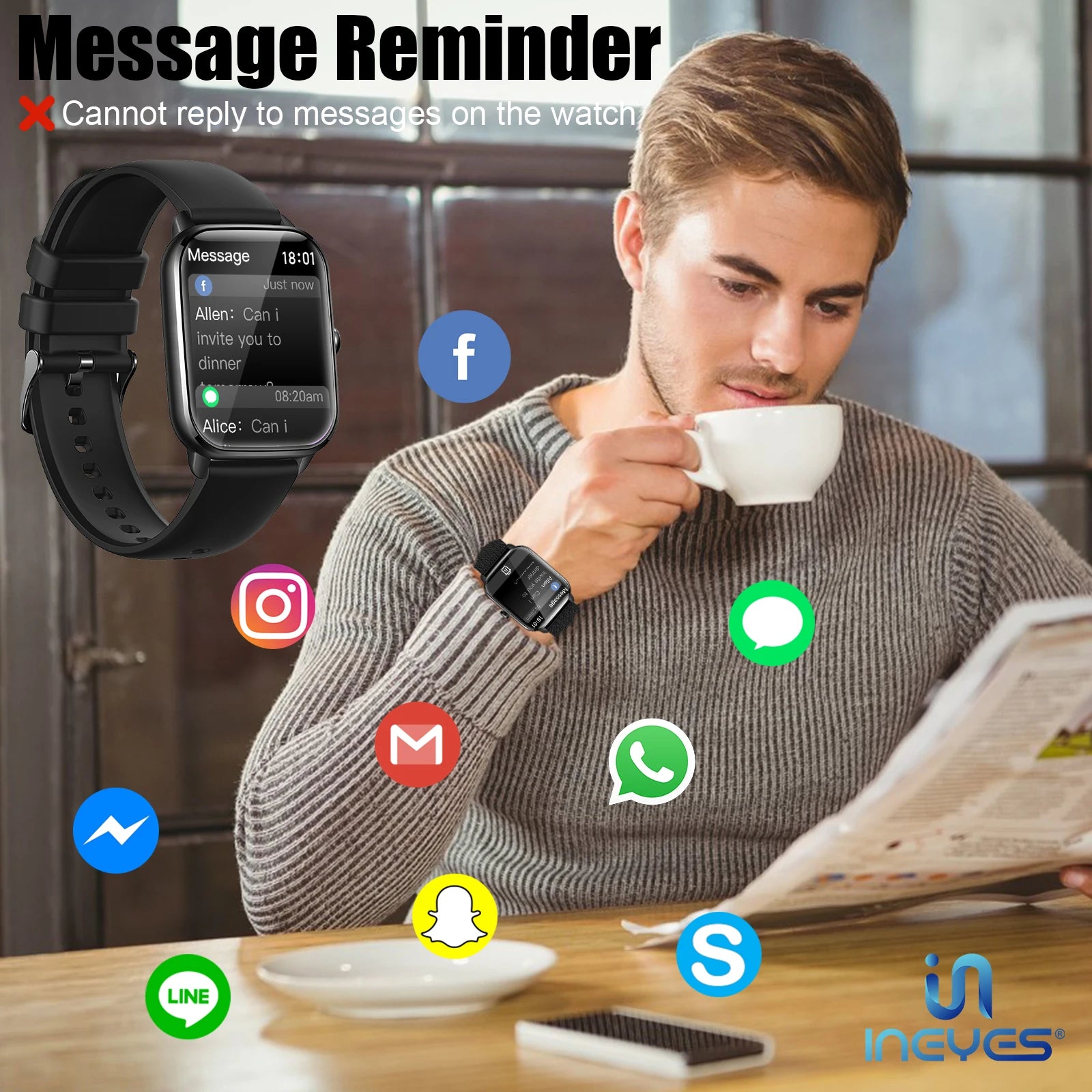 Đồng Hồ Thông Minh EIGIIS 1.9” Chống Nước Đa Năng