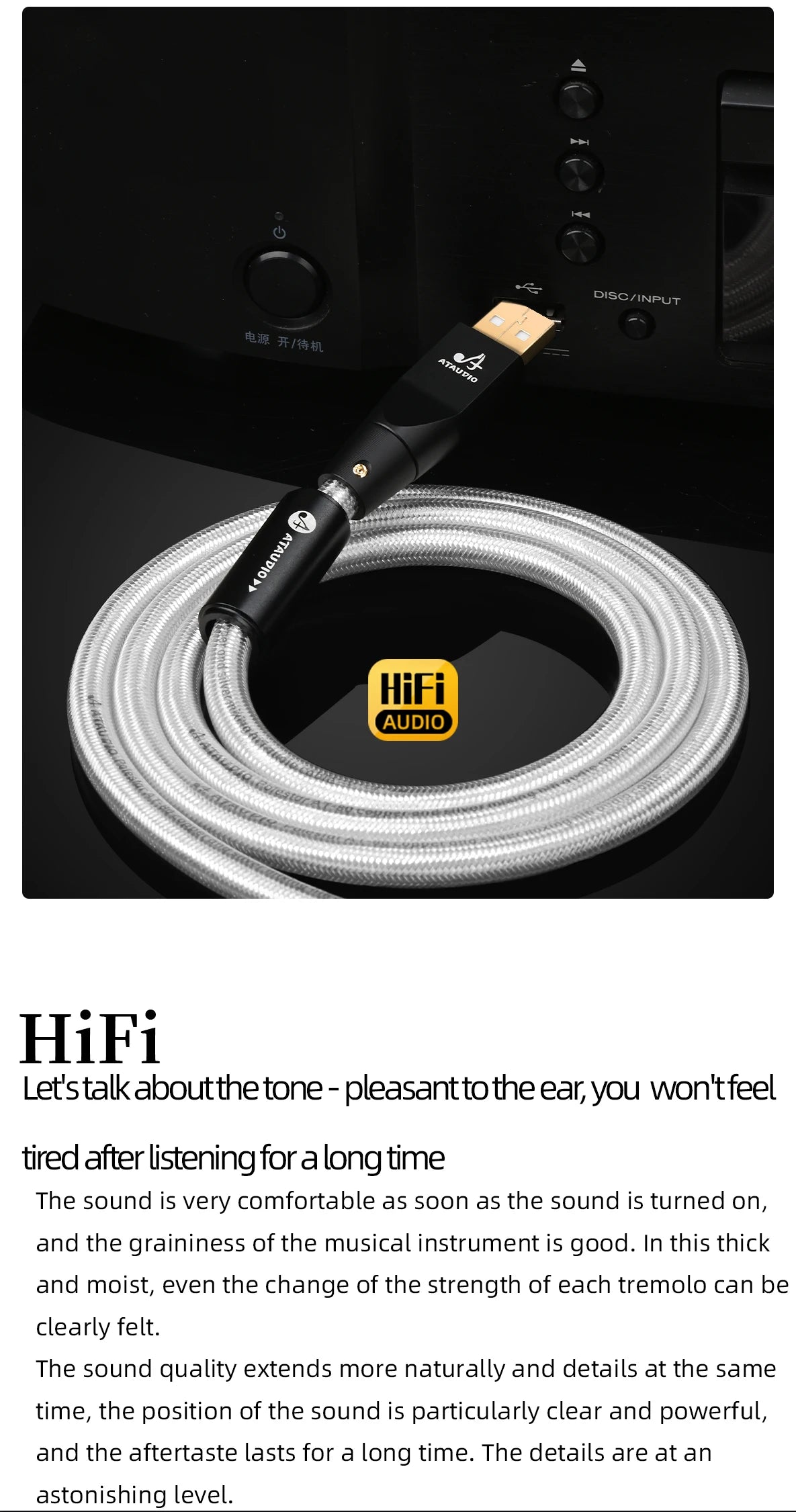 Hifi Upgrade USB Audio Cable Type A to Type B, A-C,C-B, C-C USB Cable OCC Shielded Audio Cable for DAC