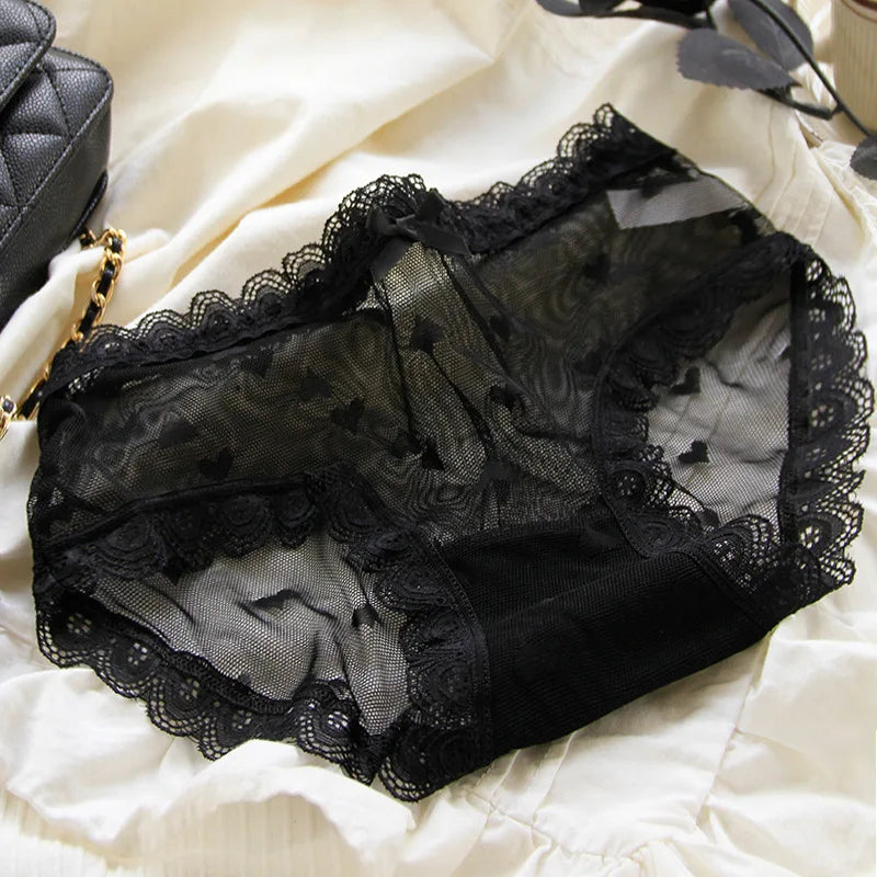 Women's Cotton Panties - White Lace, Seamless, 5 Pieces