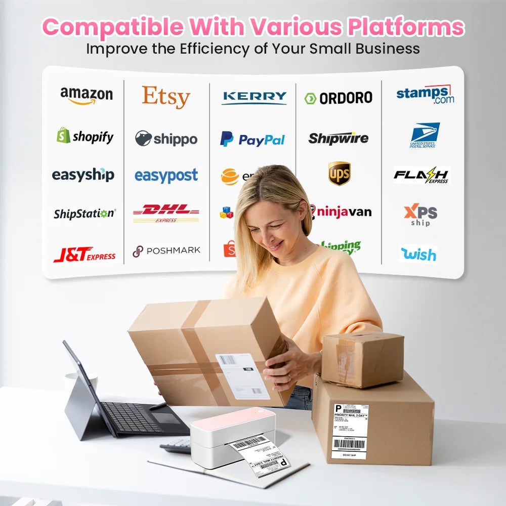 Phomemo 241 Bluetooth Thermal Label Printer Wireless Small Shipping Label Printer 4X6 Compatible with iPhone Android Mac Window - Daisan Mart