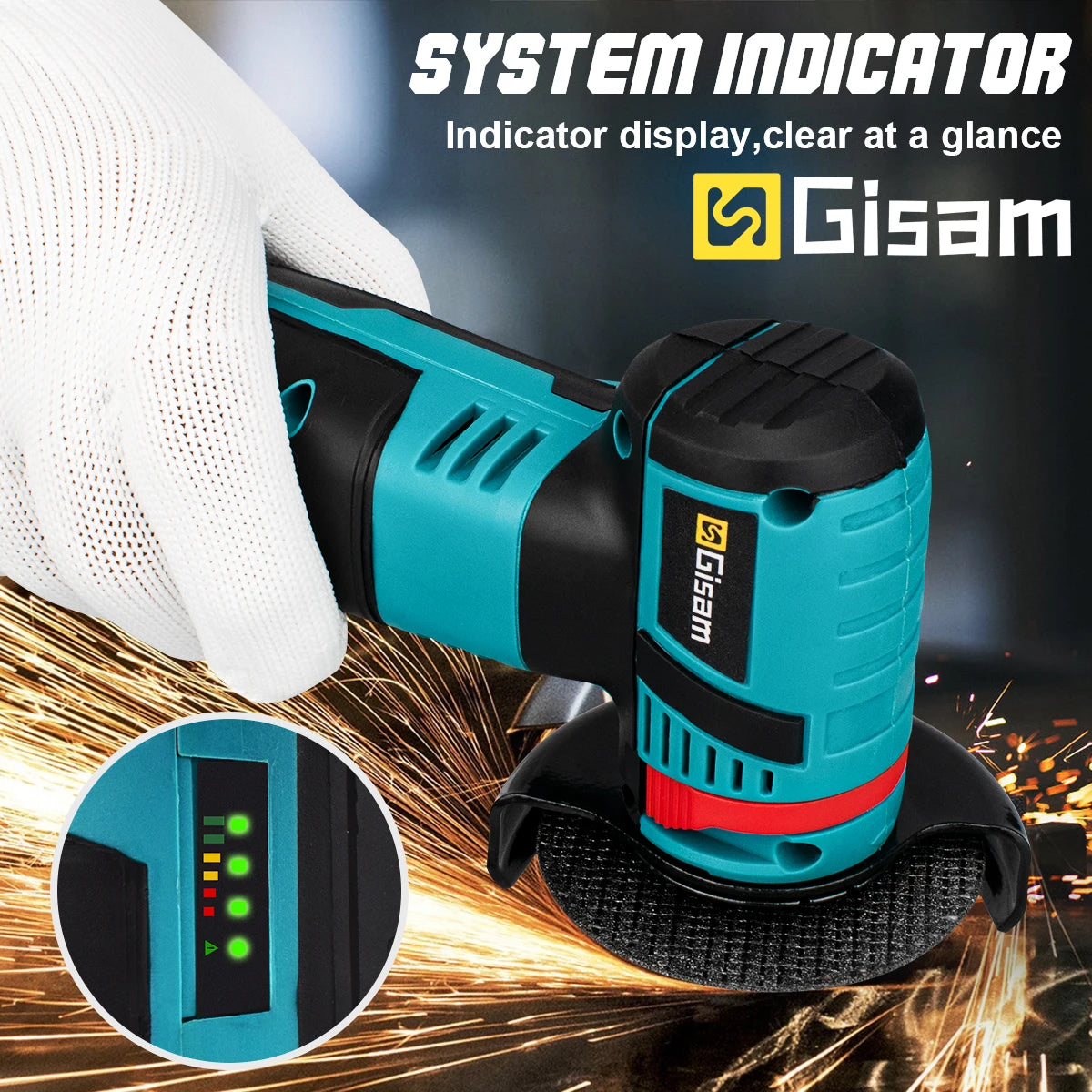 Máy mài góc không chổi than Gisam 19500rpm sạc pin - Daisan Mart