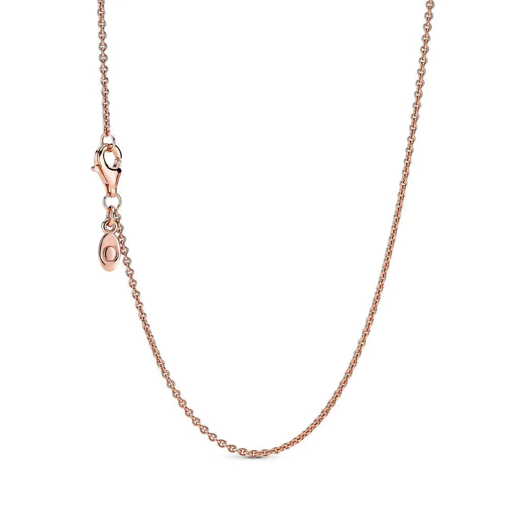 925 silver necklace for women, rose gold plated, DIY pendant.