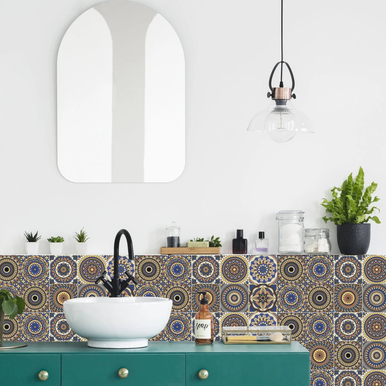 24pcs Retro Gray Kitchen Tile Sticker Wall Waterproof Self Adhesive Wallpaper PVC Furniture Cabinet Surface DIY Decorative Decal