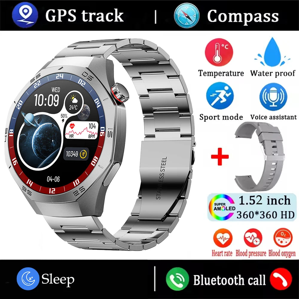 Đồng Hồ Thông Minh AMOLED 2025 GPS Chống Nước Men