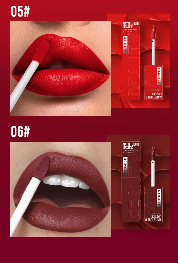 3-Color Matte Lipstick Set - Long-lasting, Smudge-proof, Waterproof