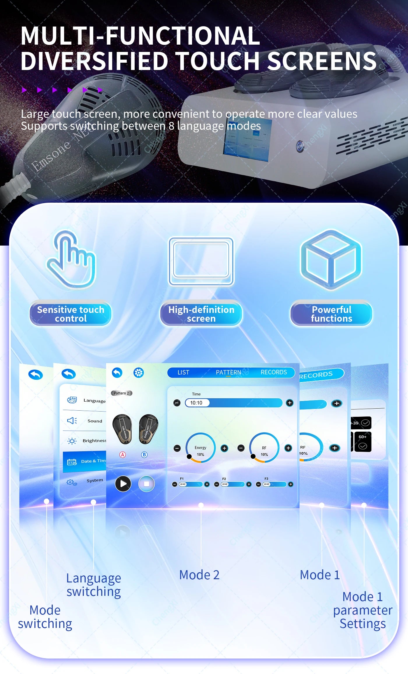 2025 Newest 4 Handles Emsone NEO 6500W Body Shaping build muscle fat removal Fitness Beauty and Health Massage Machine