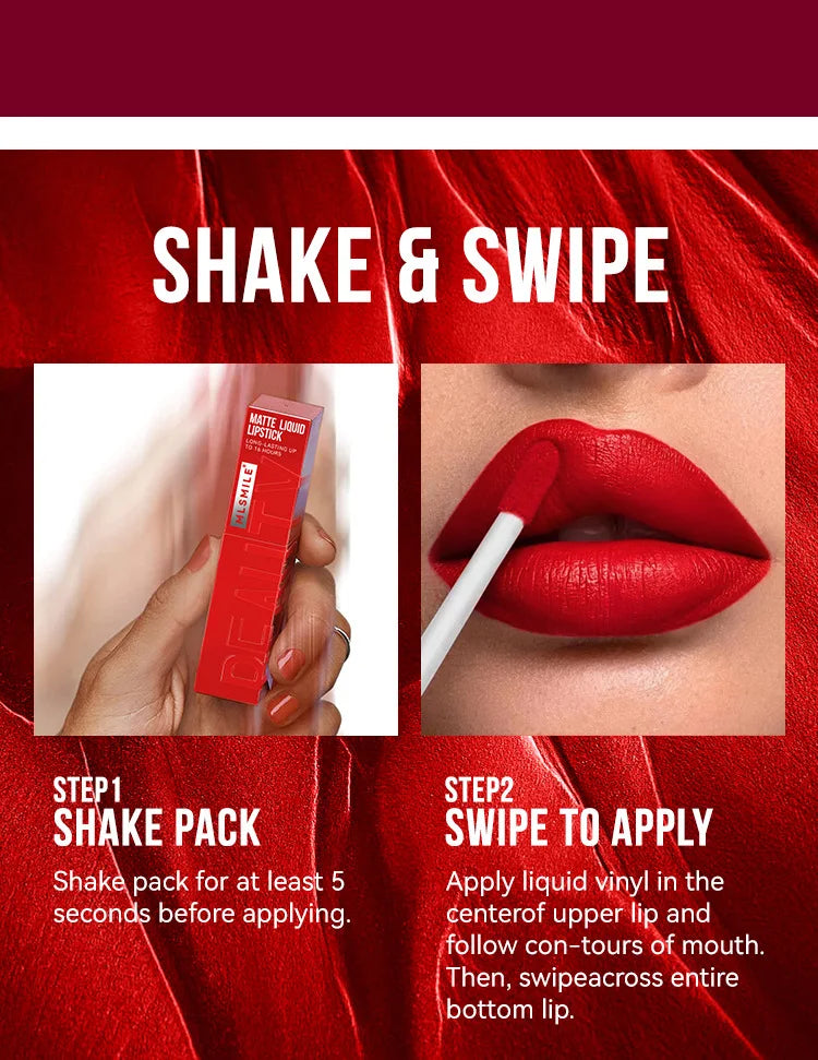 3-Color Matte Lipstick Set - Long-lasting, Smudge-proof, Waterproof