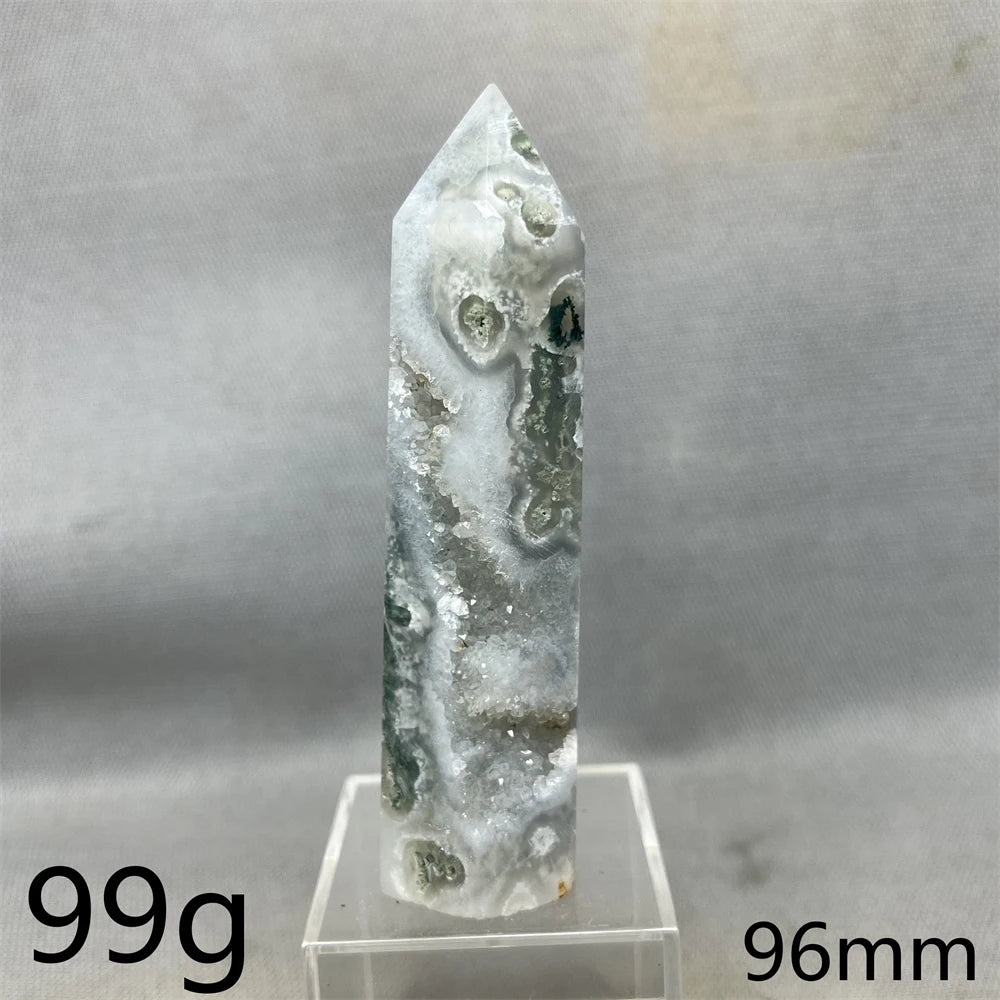 Natural Moss Agate Tower - Super Energy