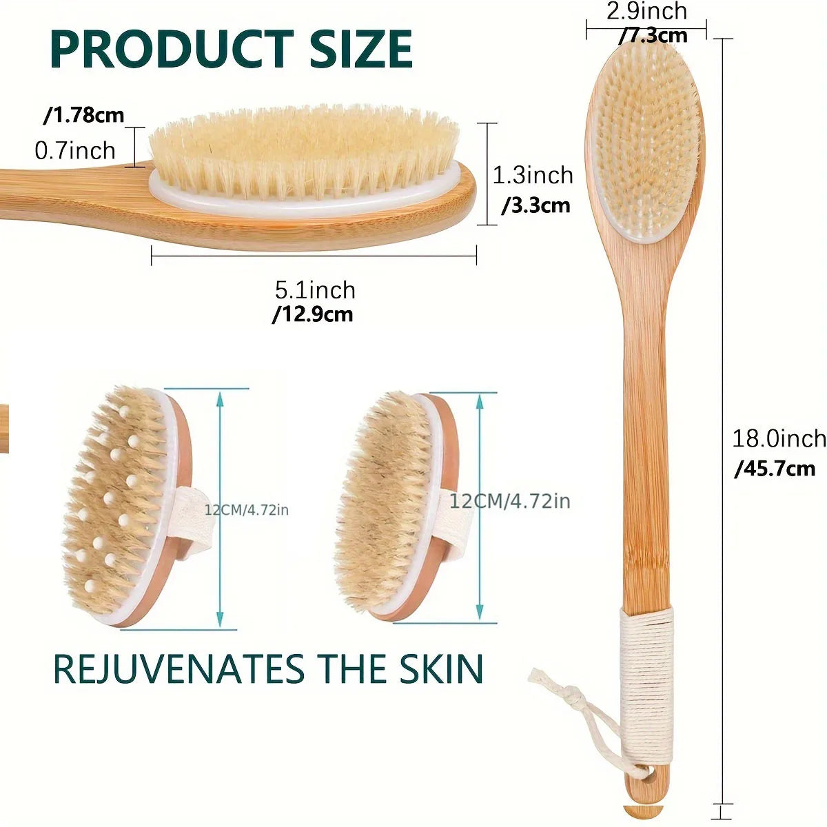 Bàn Chải Tắm Đa Năng Cán Dài Unisex Exfoliator - Daisan Mart