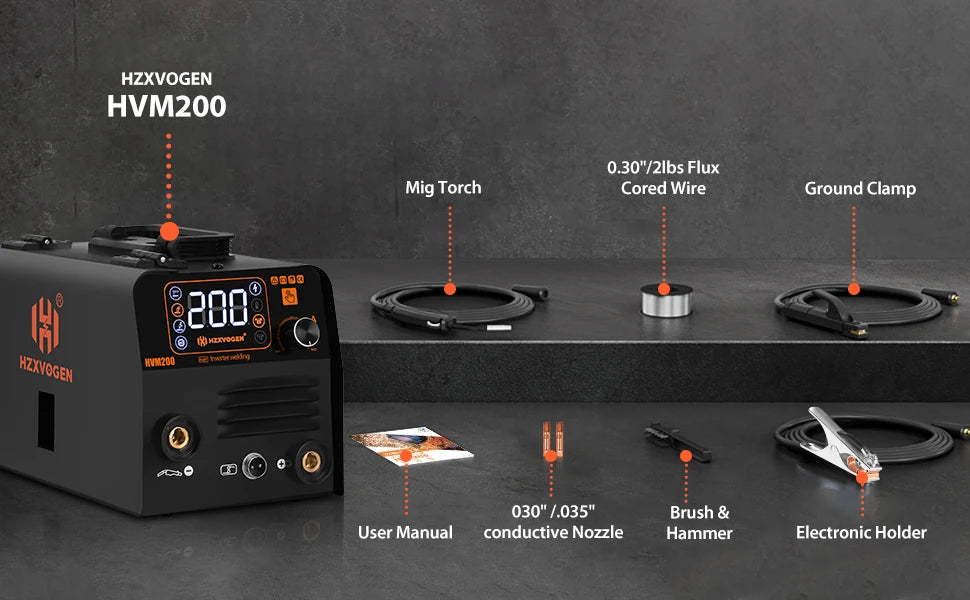 Máy Hàn Đa Năng HVM200 - MIG/TIG/MMA Không Cần Khí - Daisan Mart