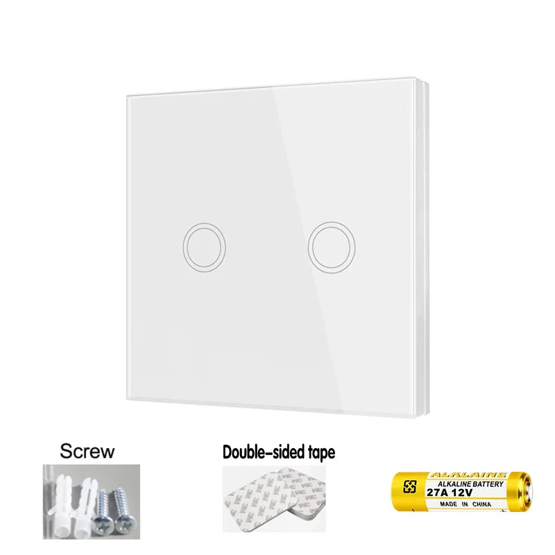 Wireless RF Smart Light Wall Switch with Remote Control Touch Wall Panel Mini Relay Receiver 110V 220V 10A (inlude battery)
