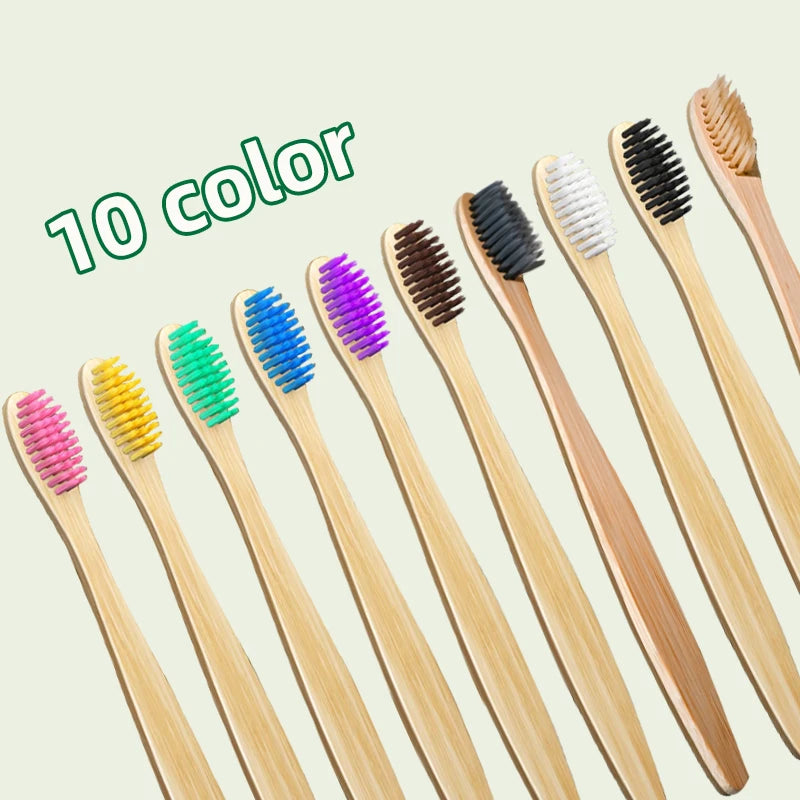 Bộ 10 Bàn Chải Tre Thiên Nhiên Mềm Mại An Toàn - Daisan Mart