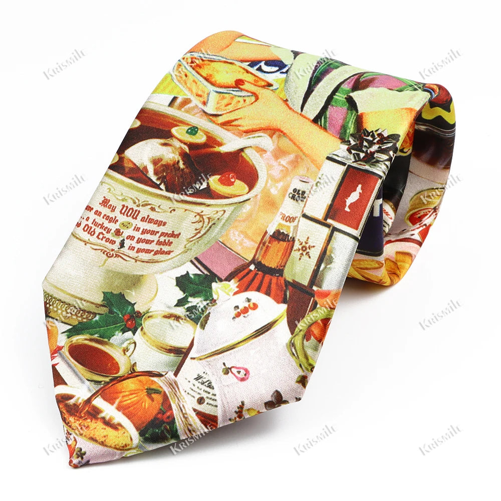 經典藝術圖案真絲領帶，8.5厘米