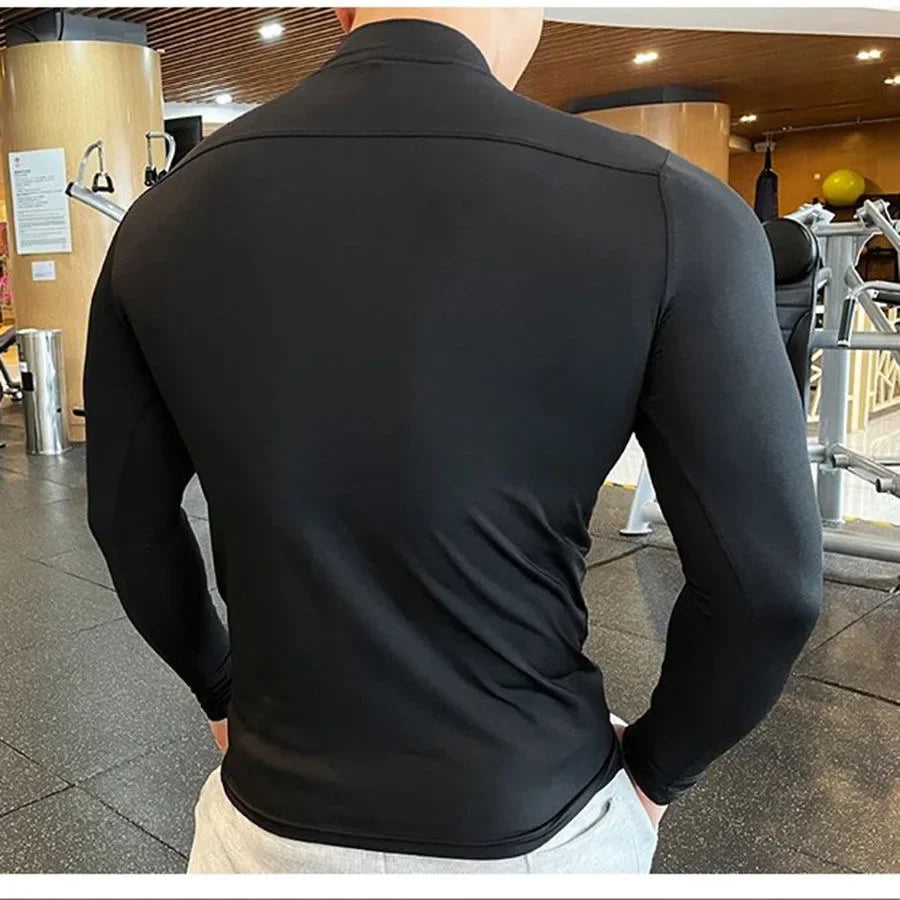 Men's Gym Long Sleeve T-Shirt, Stretchy, Quick Dry, Cool