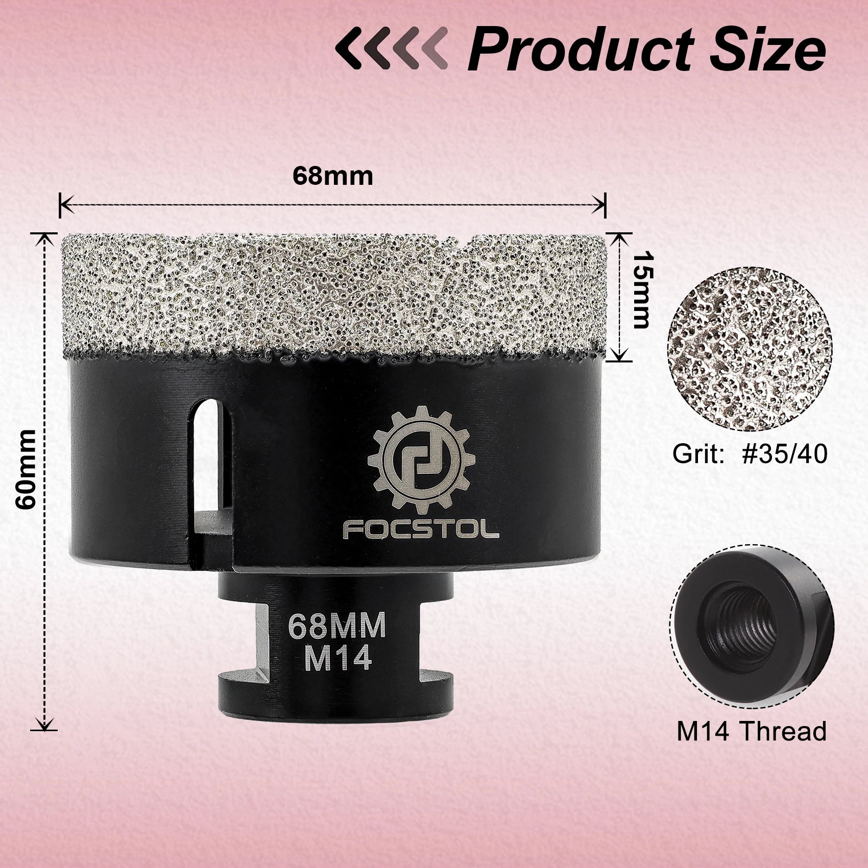 Mũi Khoan Kim Cương FOCSTOL M14 Đá Gạch 6-125mm - Daisan Mart