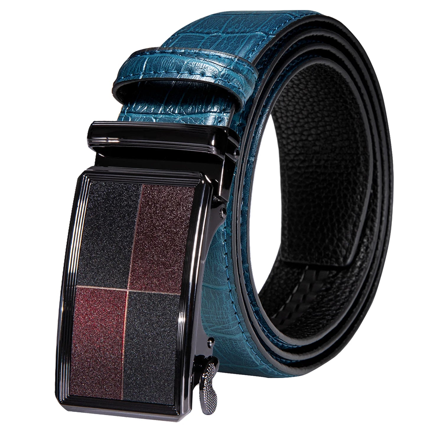 Green Crocodile Leather Belt with Automatic Gold Buckle 2020
