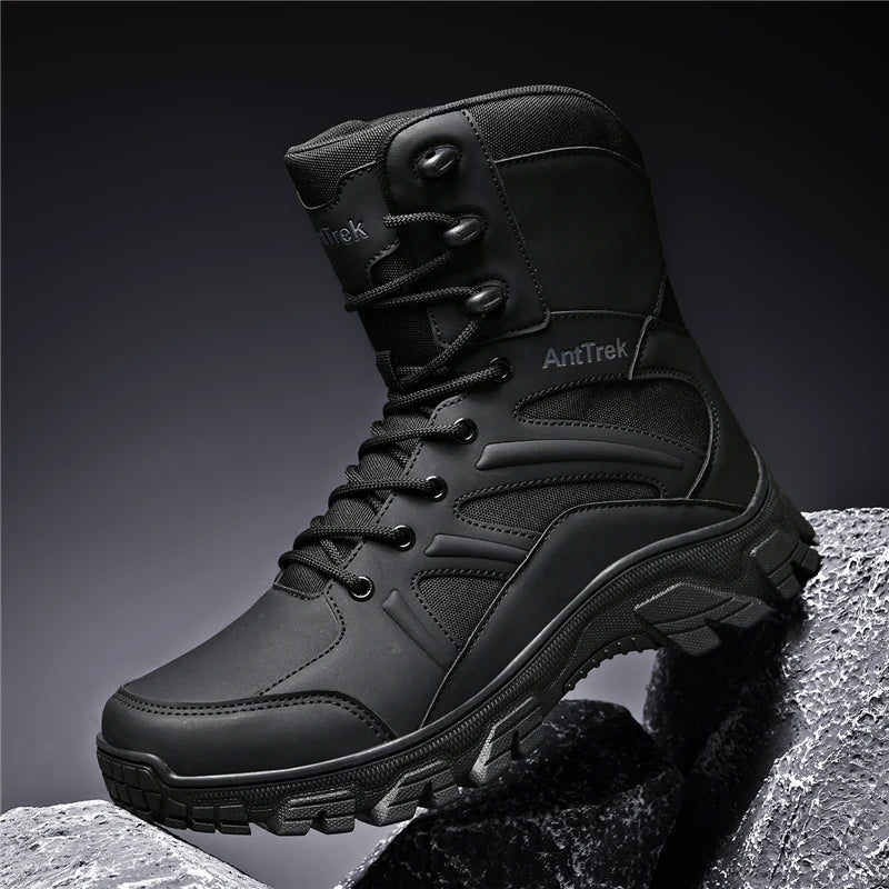 Men's Fashion Boots - Motocross Style High-Top Boots