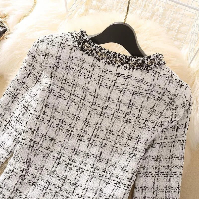 Áo Khoác Nữ Thời Trang Ngắn Tweed Thanh Lịch