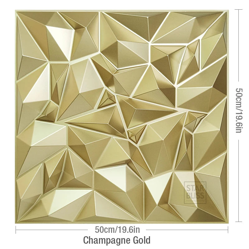 3D wall panel with golden wood grain, waterproof, 3m²