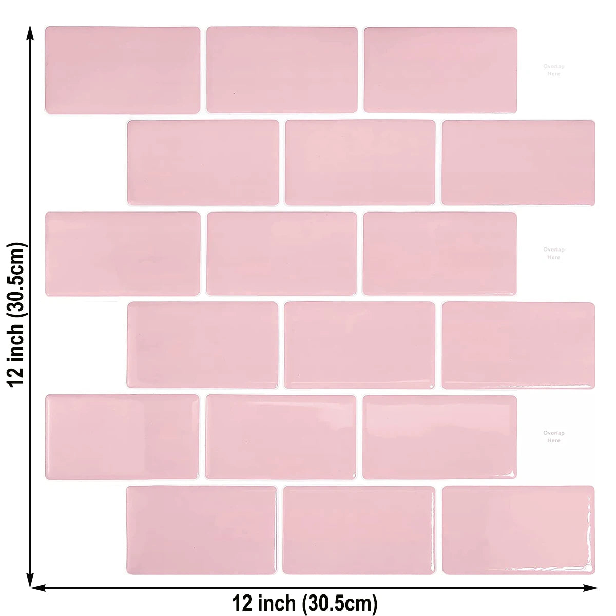 5PCS 3D Wall Tile Stickers Kitchen Backsplash Waterproof Heat Resistant Wallpaper 12x12 Inch Strong Adhesive for Home Decoration
