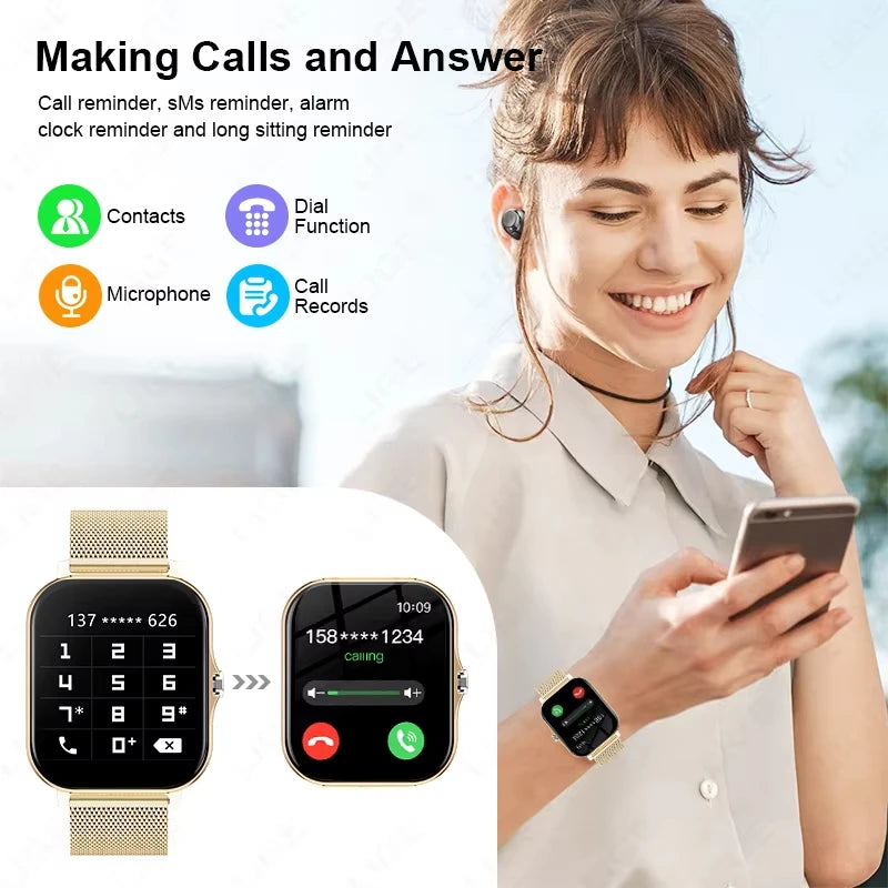 Đồng Hồ Thông Minh KESHUYOU 2025 Màn Hình 2.01 Inch HD