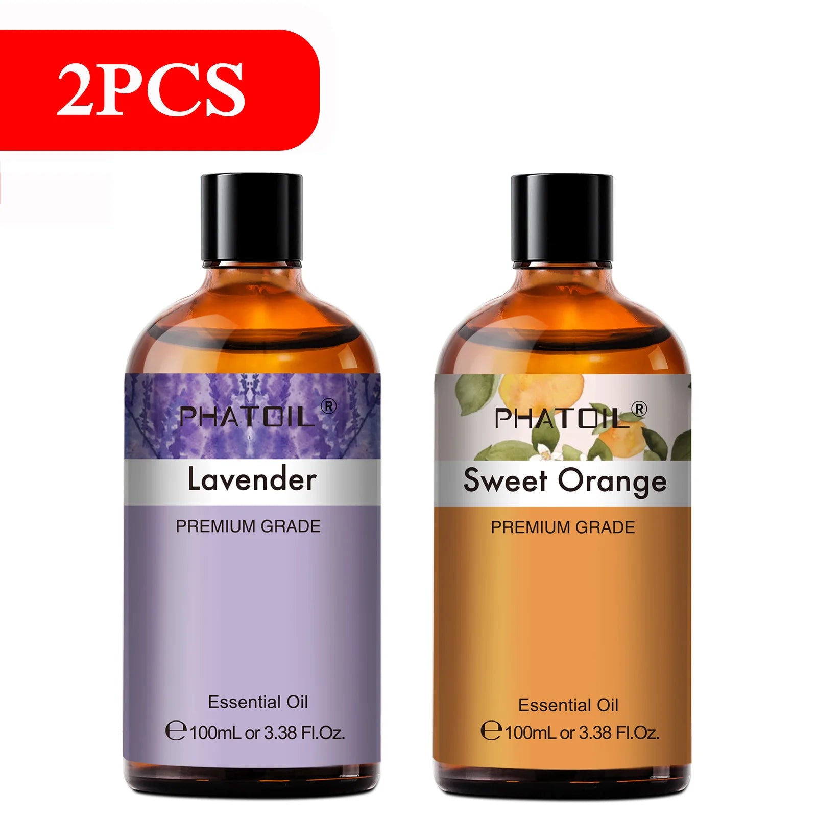 PHATOIL 100ML Eucalyptus Rose Essential Oils Lavender Indian Sandalwood Bergamot Cinnamon Lemongrass Essential Oils For Skin - Daisan Mart