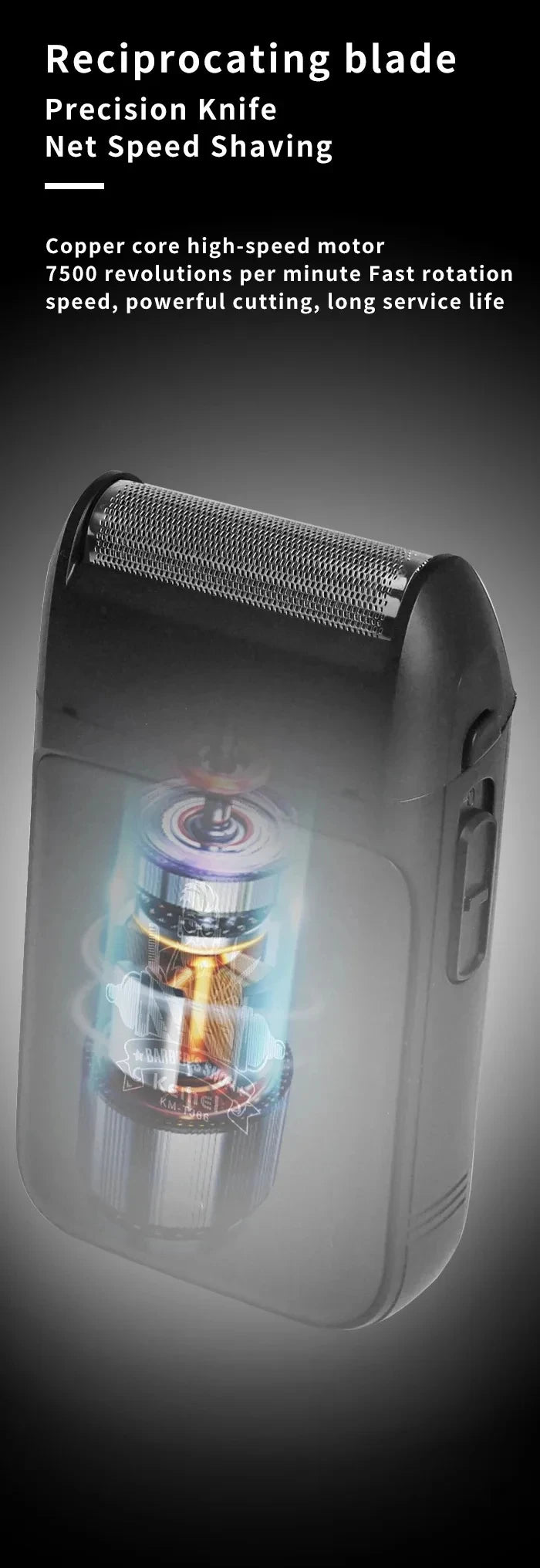 Kemei Tông Đơ Cắt Tóc Không Dây Sạc USB Đa Năng