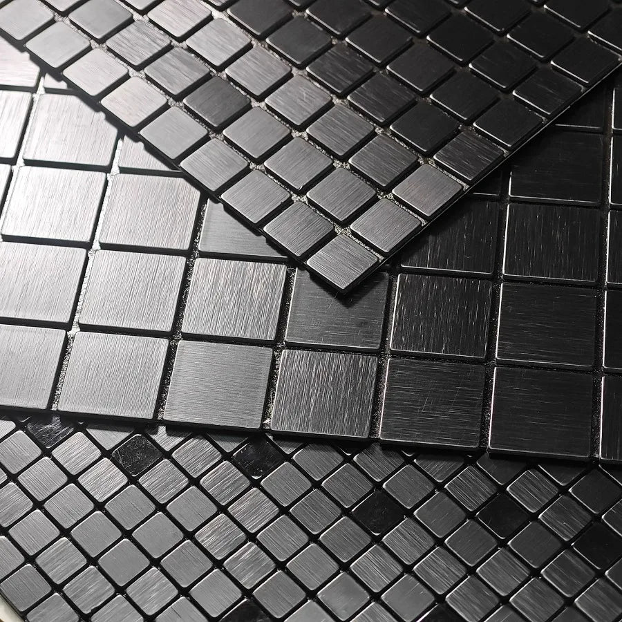 3d Metal Mosaic Wall Panel Kitchen Backsplash Tiles Peel and Stick SoundProof Wallpaper Background Wall Stickers for Bathroom