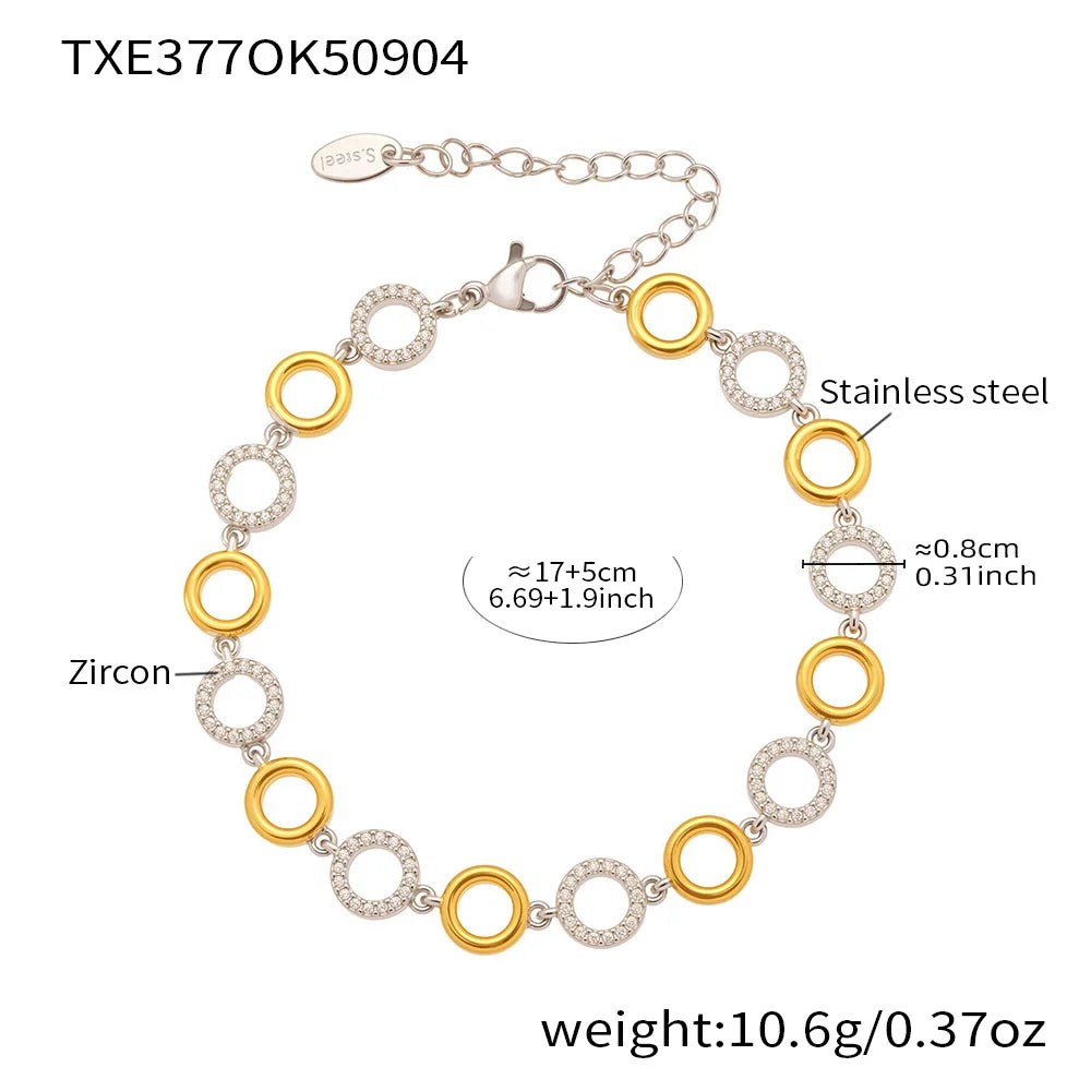 Waterproof Gold Plated Necklace &amp; Bracelet Jewelry Set