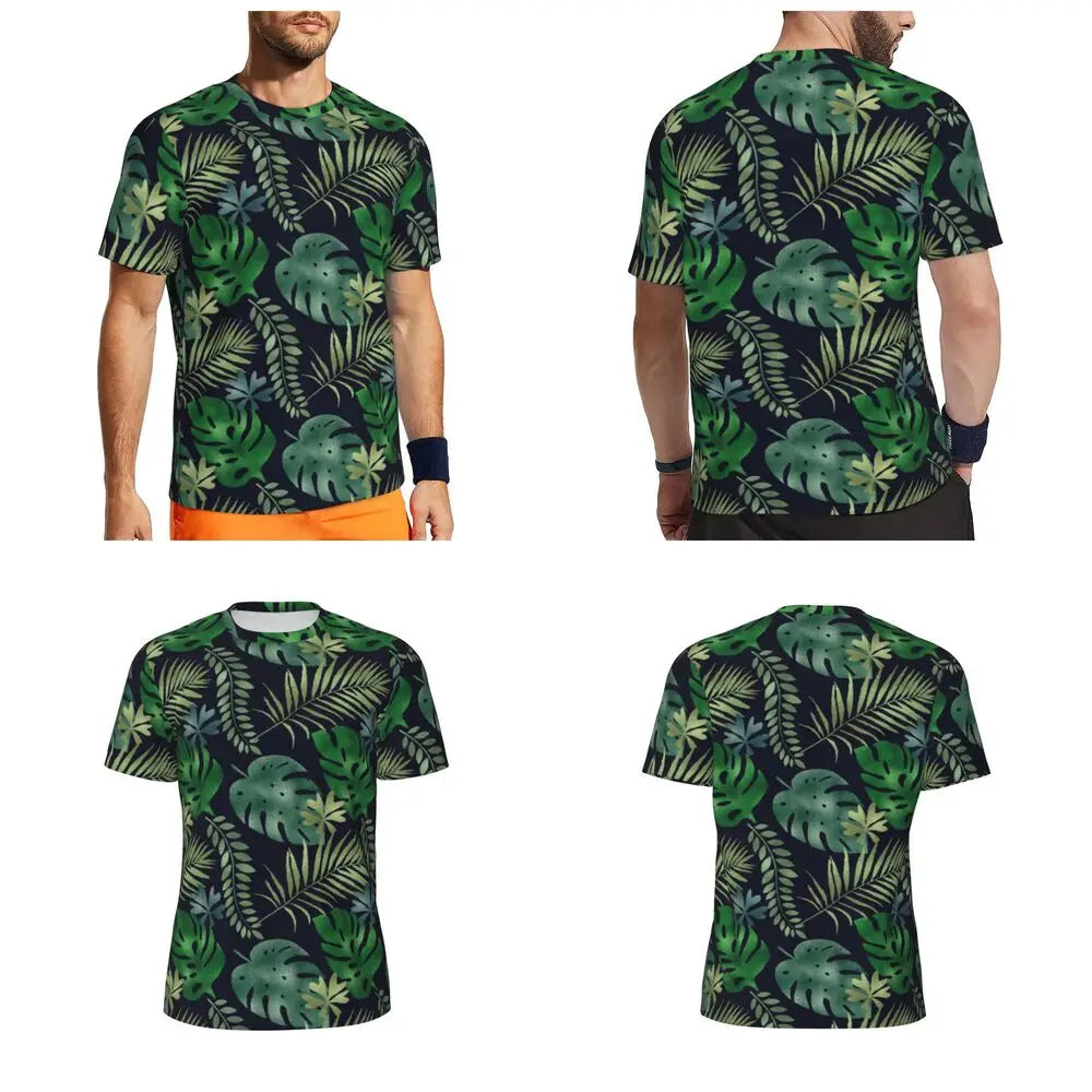 Áo Thun Nam Họa Tiết Lá Nhiệt Đới Màu Sắc Cá Tính