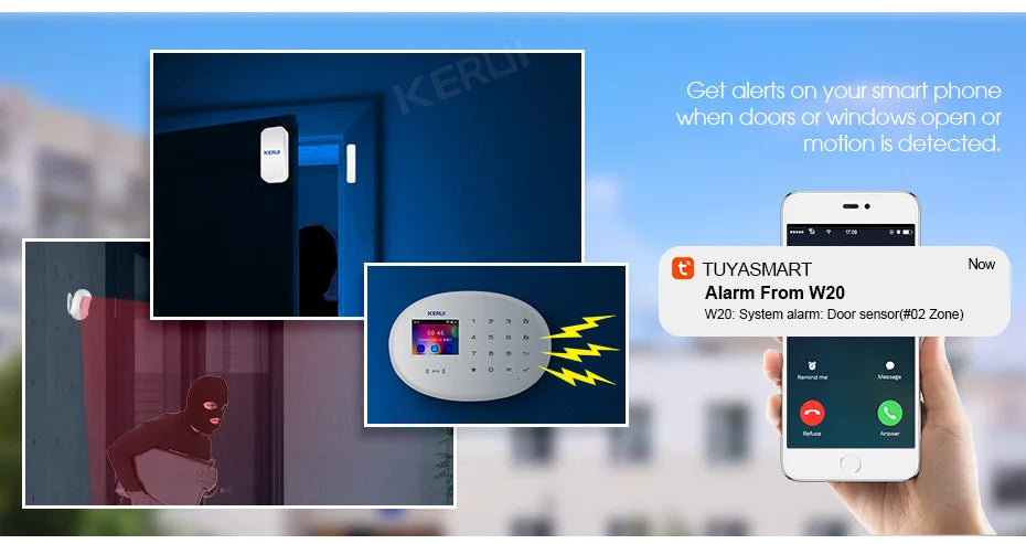 Báo Động Chống Trộm KERUI WiFi Thông Minh Nhà - Daisan Mart